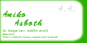aniko asboth business card