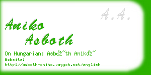 aniko asboth business card